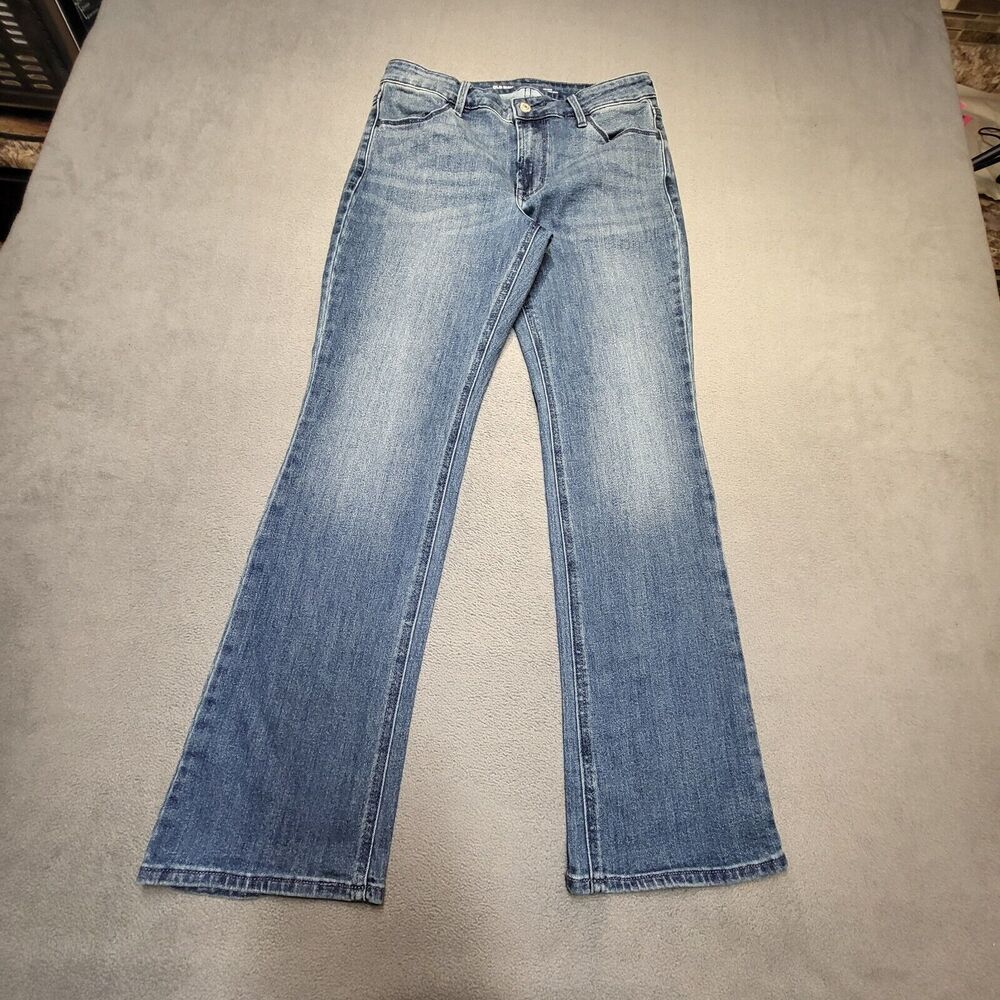 Old Navy Jeans Womens 4 Blue Wow Boot Cut Distressed Denim Stretch